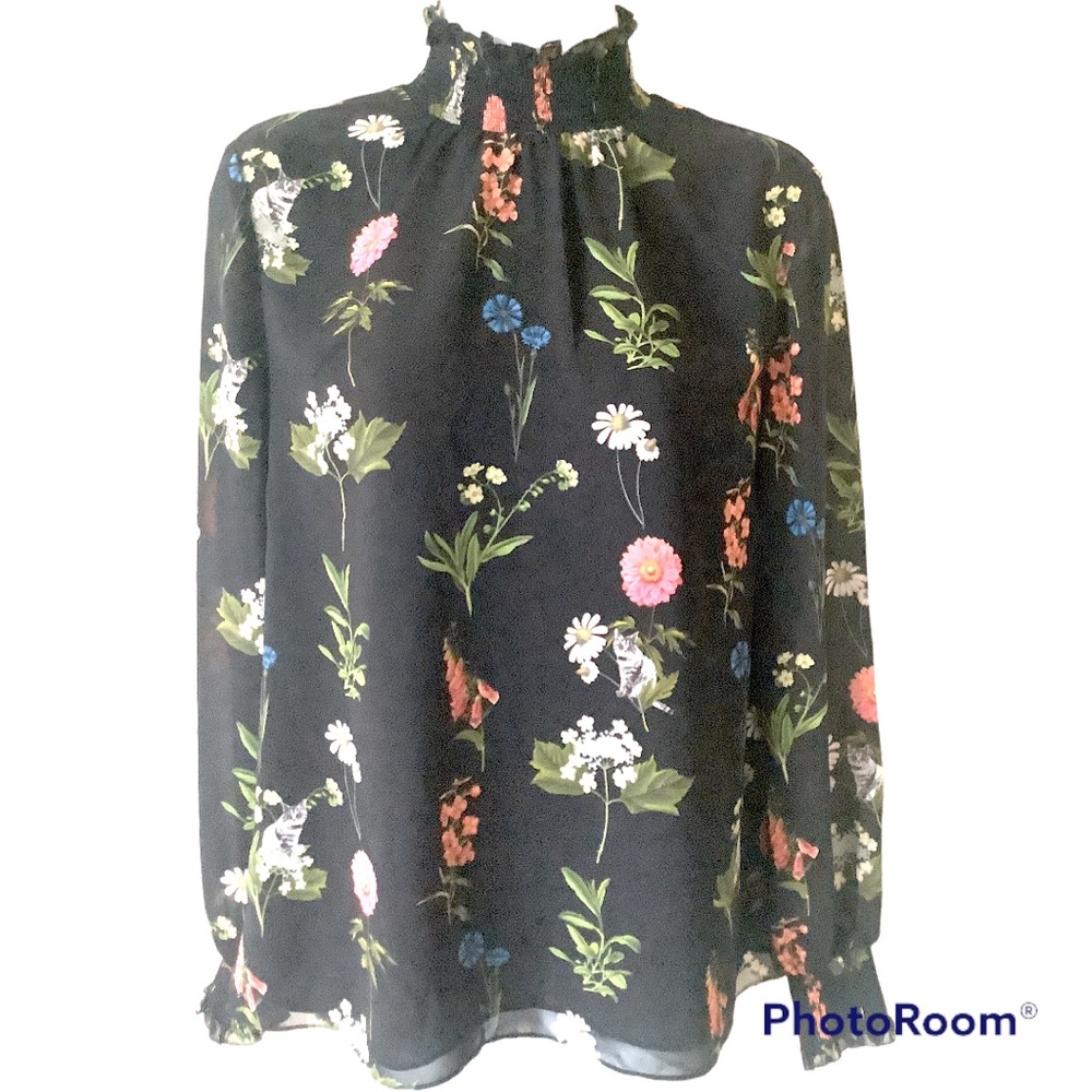 Ted Baker Black Floral Blouse